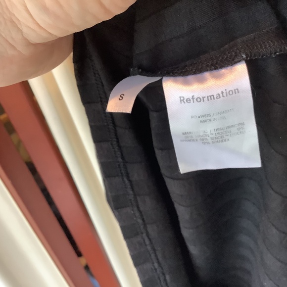 Reformation Dress Black Mel Ribbed Knit Sleeveless Bodycon Stretch Tank Small - Picture 8 of 8